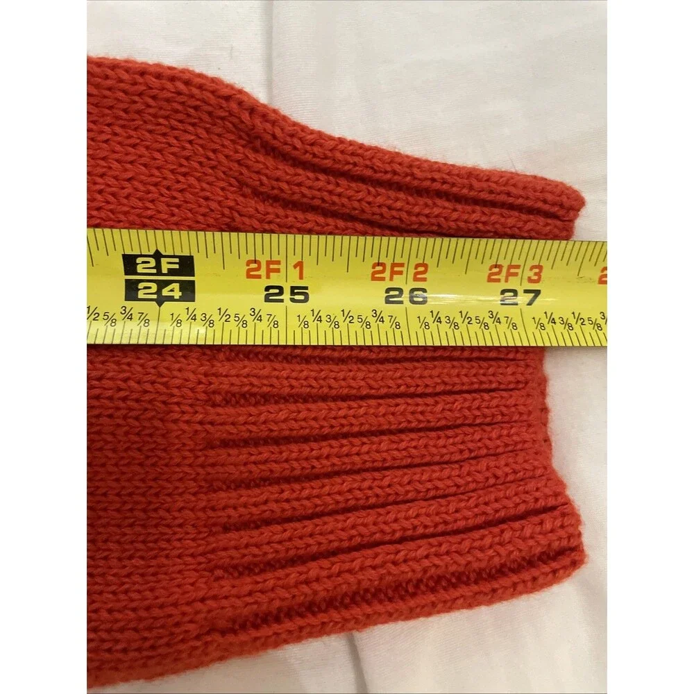 Chaps Orange Cotton Crew Neck Knit Sweater Mens Size Large  NEW